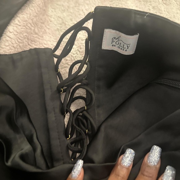 Oh Polly drapes halter satin mini dress - Picture 2 of 6